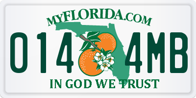 FL license plate 0144MB