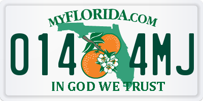 FL license plate 0144MJ