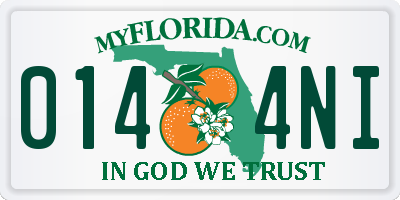 FL license plate 0144NI