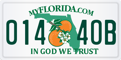 FL license plate 0144OB