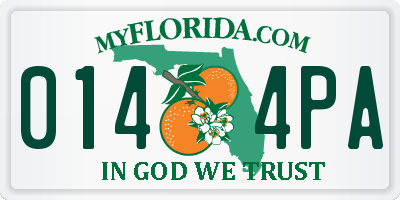 FL license plate 0144PA