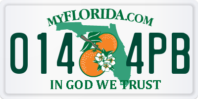 FL license plate 0144PB