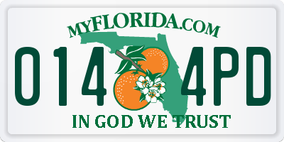 FL license plate 0144PD