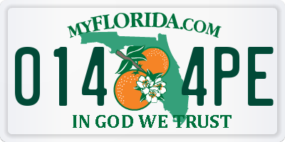 FL license plate 0144PE