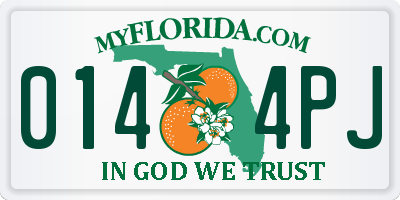 FL license plate 0144PJ
