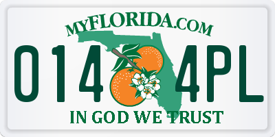 FL license plate 0144PL