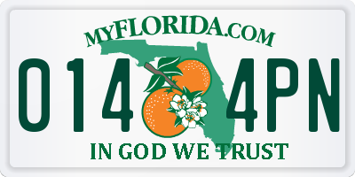 FL license plate 0144PN