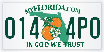 FL license plate 0144PO