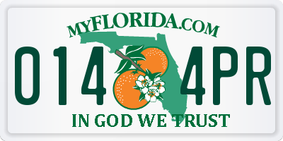 FL license plate 0144PR