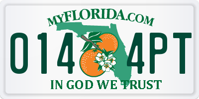 FL license plate 0144PT