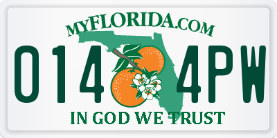 FL license plate 0144PW