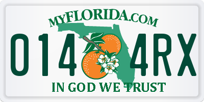 FL license plate 0144RX