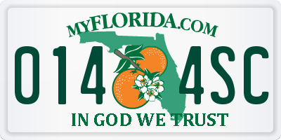 FL license plate 0144SC