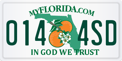FL license plate 0144SD