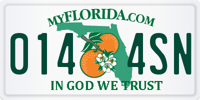 FL license plate 0144SN