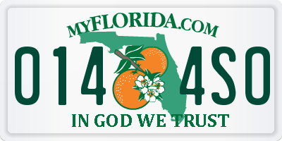 FL license plate 0144SO