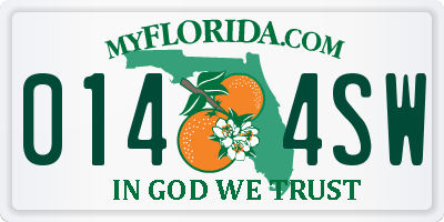FL license plate 0144SW