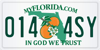 FL license plate 0144SY