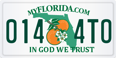 FL license plate 0144TO