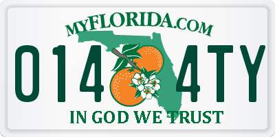 FL license plate 0144TY