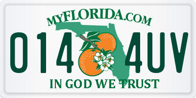 FL license plate 0144UV
