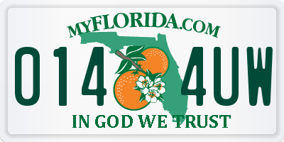 FL license plate 0144UW