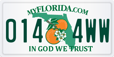 FL license plate 0144WW