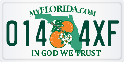 FL license plate 0144XF