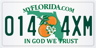 FL license plate 0144XM