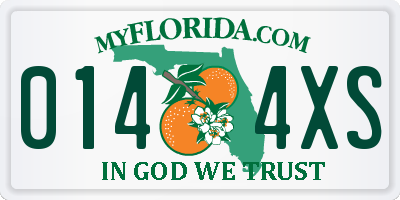 FL license plate 0144XS