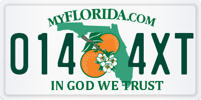 FL license plate 0144XT