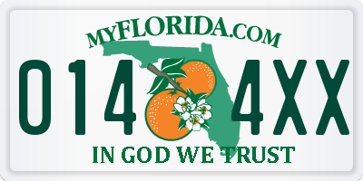 FL license plate 0144XX