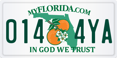 FL license plate 0144YA