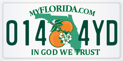 FL license plate 0144YD