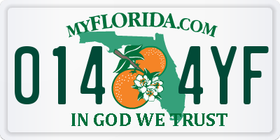 FL license plate 0144YF
