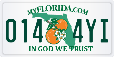 FL license plate 0144YI