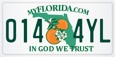 FL license plate 0144YL