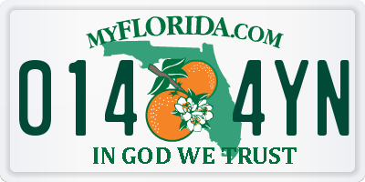 FL license plate 0144YN