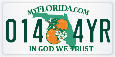 FL license plate 0144YR