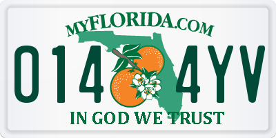 FL license plate 0144YV