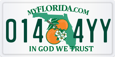 FL license plate 0144YY