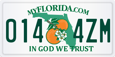 FL license plate 0144ZM