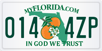 FL license plate 0144ZP