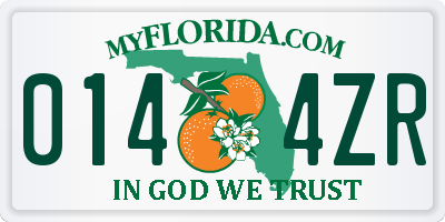 FL license plate 0144ZR