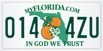 FL license plate 0144ZU