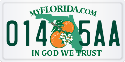 FL license plate 0145AA
