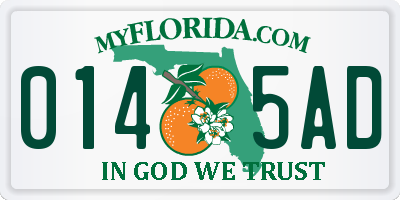 FL license plate 0145AD