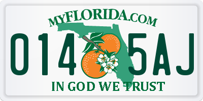 FL license plate 0145AJ