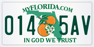 FL license plate 0145AV