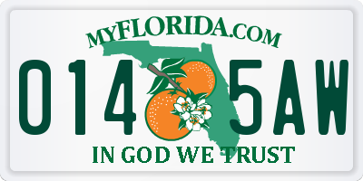 FL license plate 0145AW